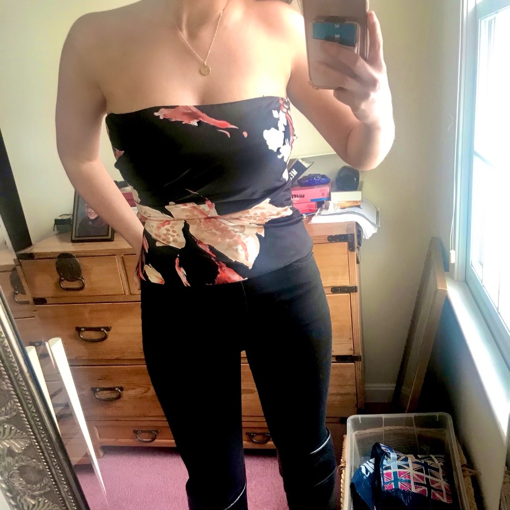 Kay Unger 100% Silk Corset Top